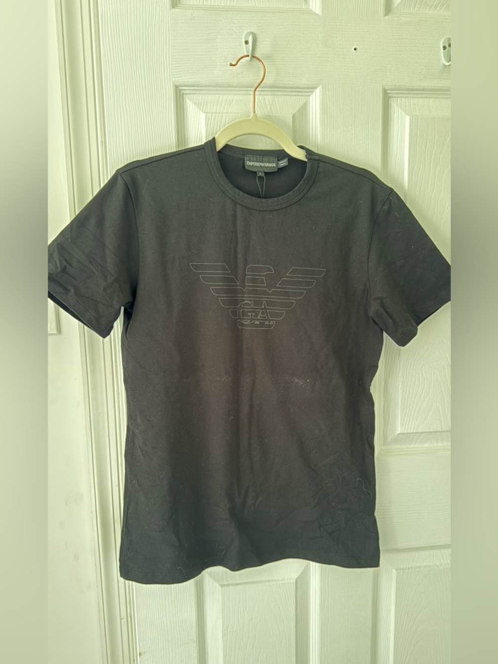 Emporio Armani Black Short-Sleeve Logo Tee